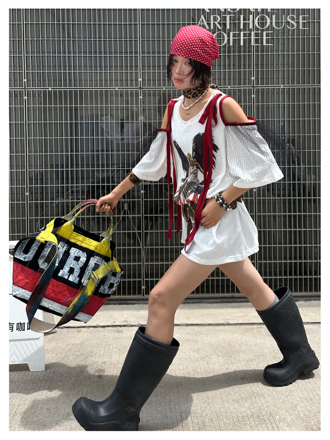 Oversized Graphic White Tee - Bold Statement Essential」