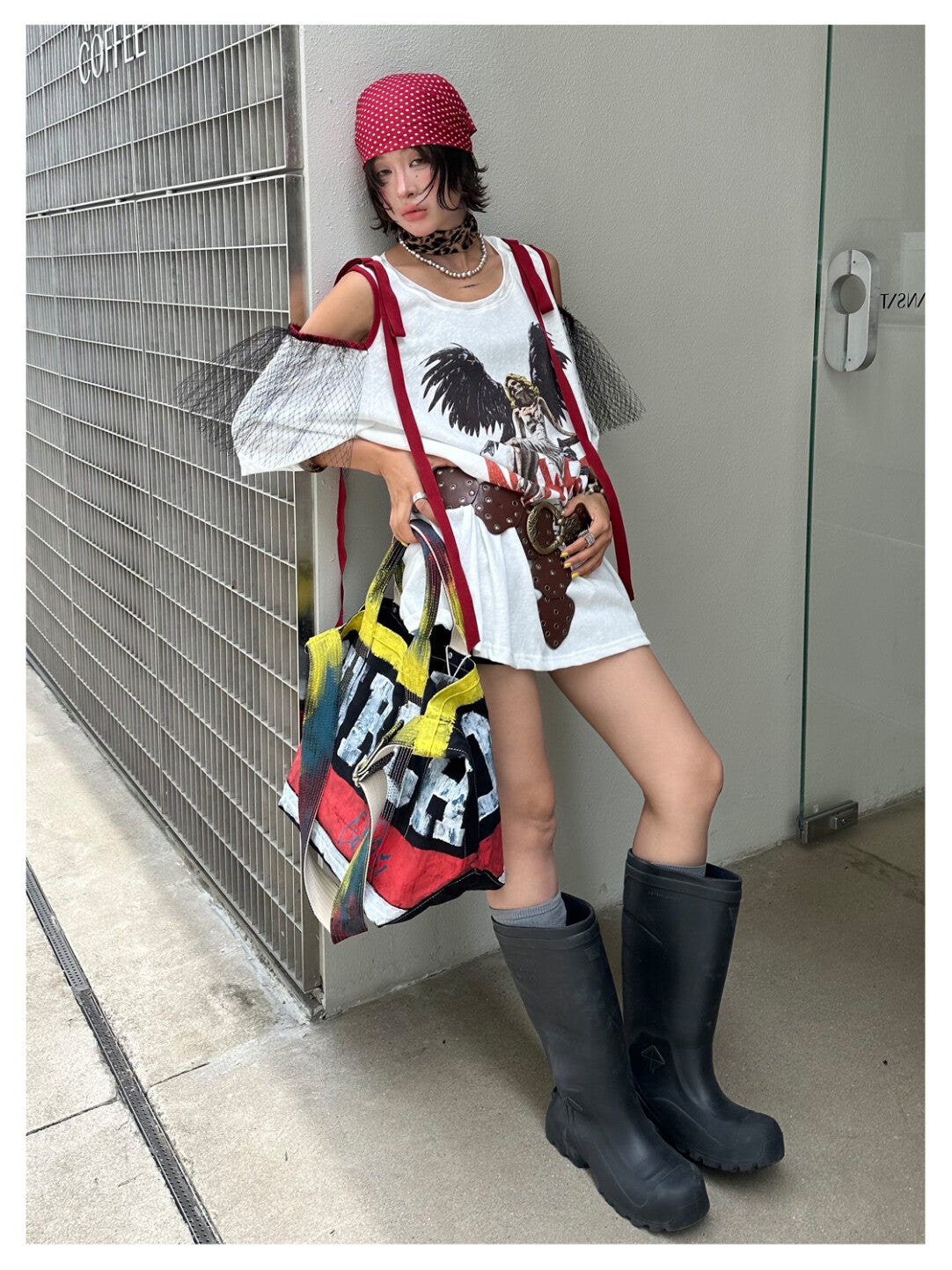 Oversized Graphic White Tee - Bold Statement Essential」