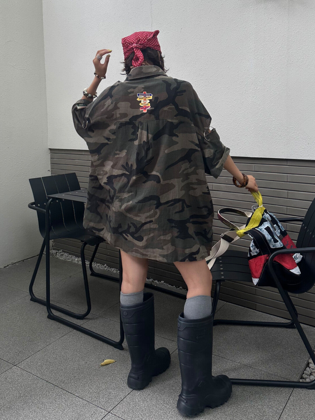 Breathable Camo Oversized Drop-Shoulder Shirt - Urban Jungle Essential」
