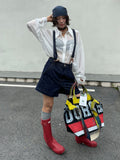 High-Waisted Roll-Cuff Overalls Shorts - Vintage Charm Meets Modern Playfulness」