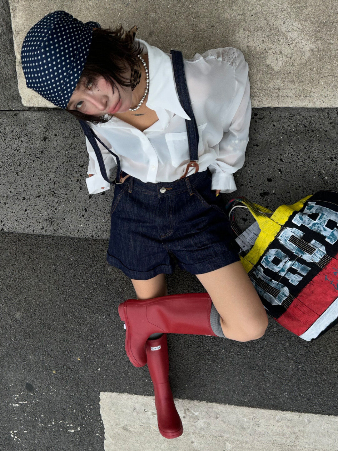 High-Waisted Roll-Cuff Overalls Shorts - Vintage Charm Meets Modern Playfulness」