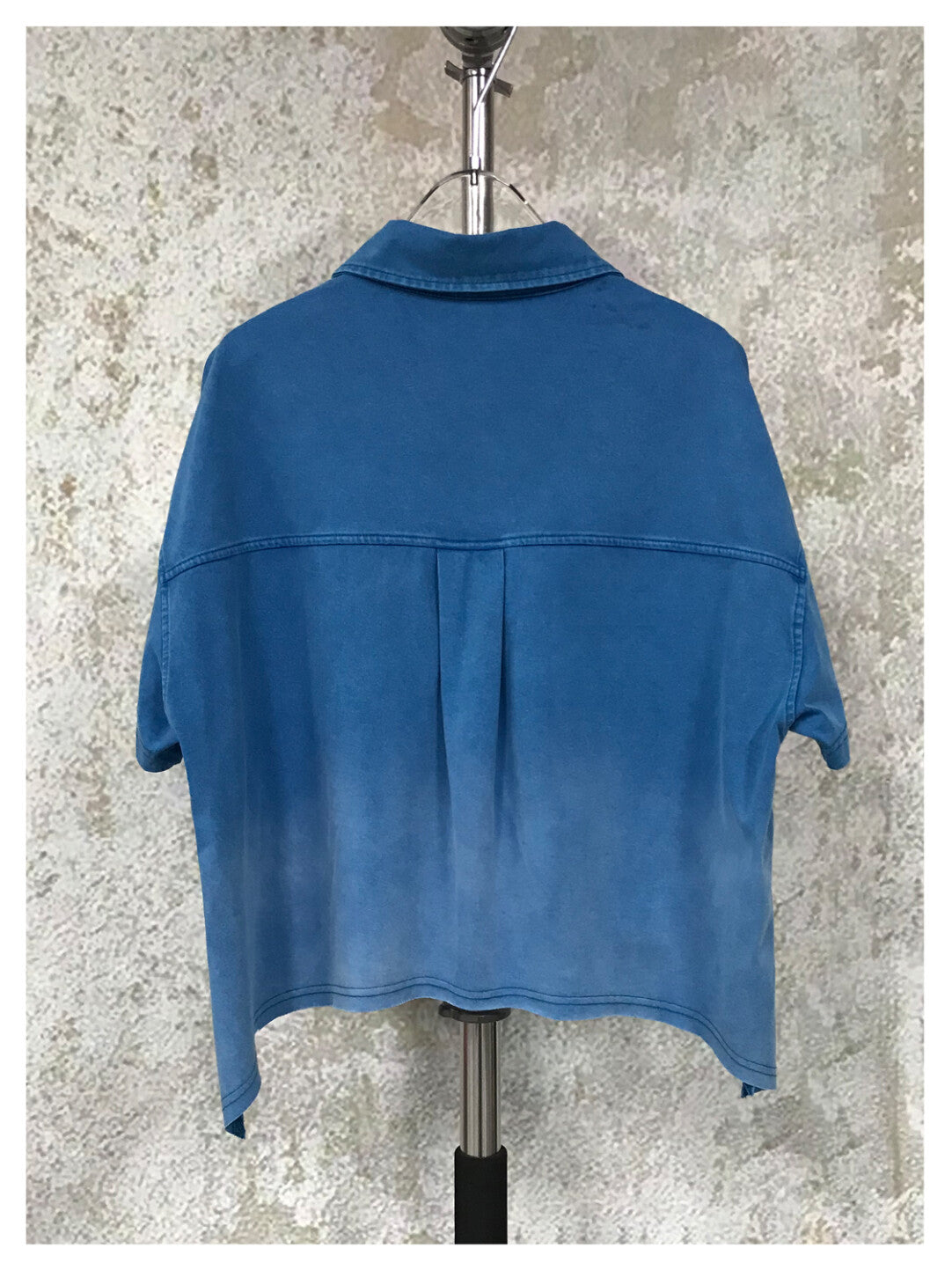 Heavy-Duty Washed Ombre Short-Sleeve Shirt - Industrial Elegance Redefined」