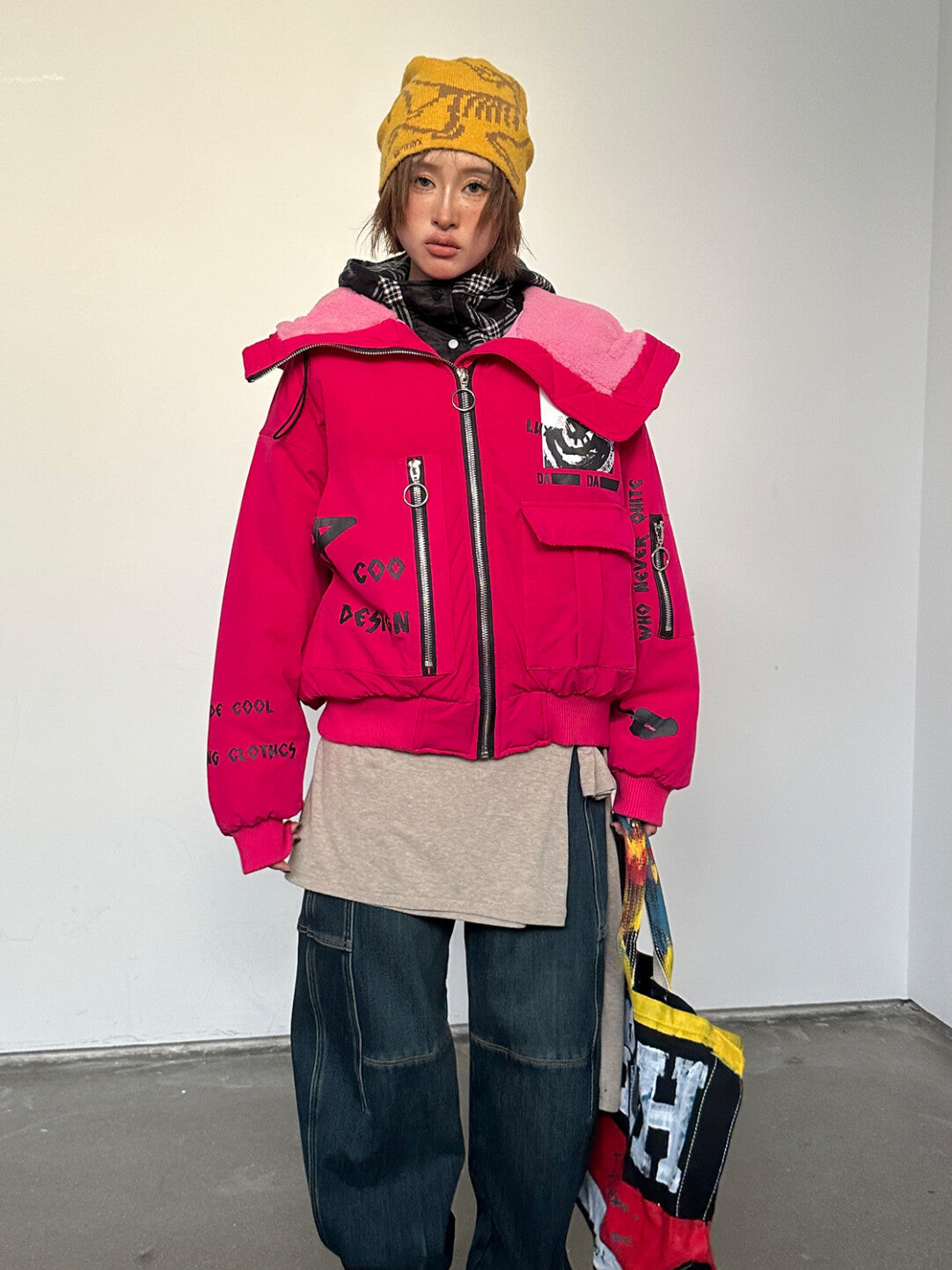 Oversized Collar Shearling Utility Jacket - Rugged Warmth Meets Street Savvy」