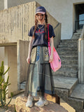 Faux Two-Tier Mesh Denim Skirt - Edgy Femininity Redefined」