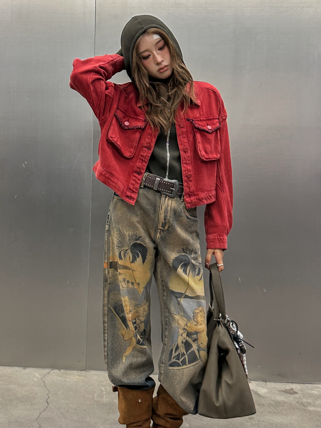 Wasteland Straight-Leg Jeans - Post-Apocalyptic Utility Meets Everyday Wear」