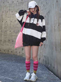 Classic American Collegiate Stripe Colorblock Sweater - Preppy Reinvented」