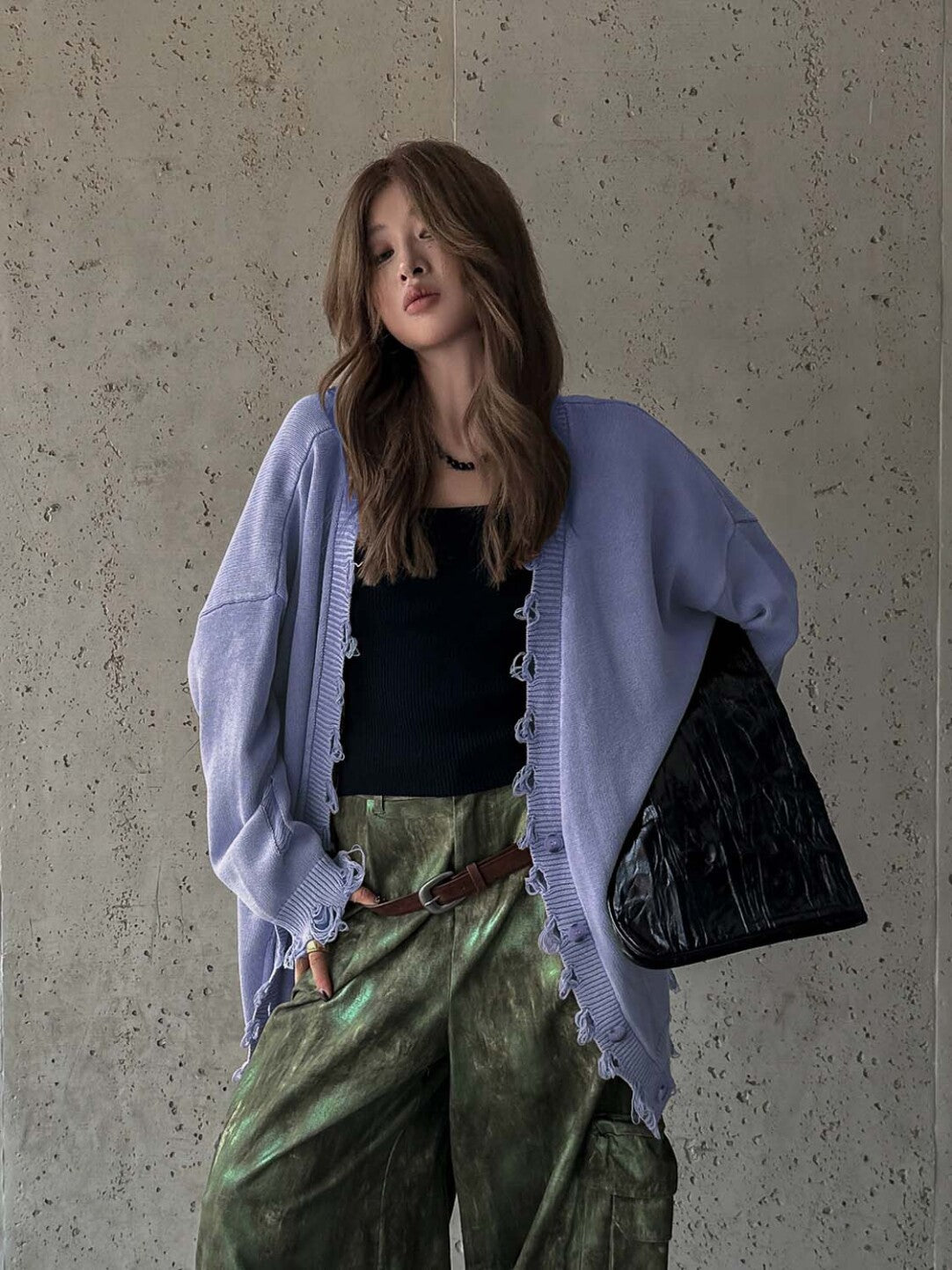 Vintage Washed Lazy Knit Cardigan - Timeless Comfort with a S