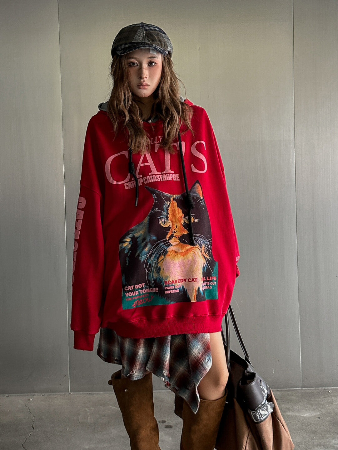 Whimsical Oversized Cat Hoodie - Playful Comfort with Purr-sonality」