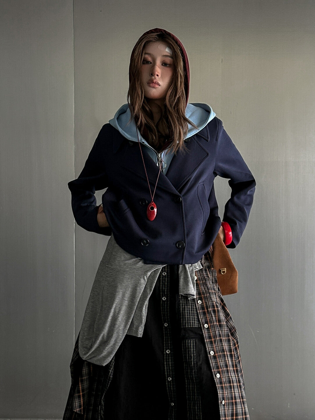 Color-Block Hooded Blazer - Where Street Meets Sophistication」